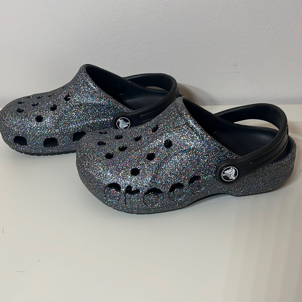 Boys size 12 sparkly crocs, worn once.